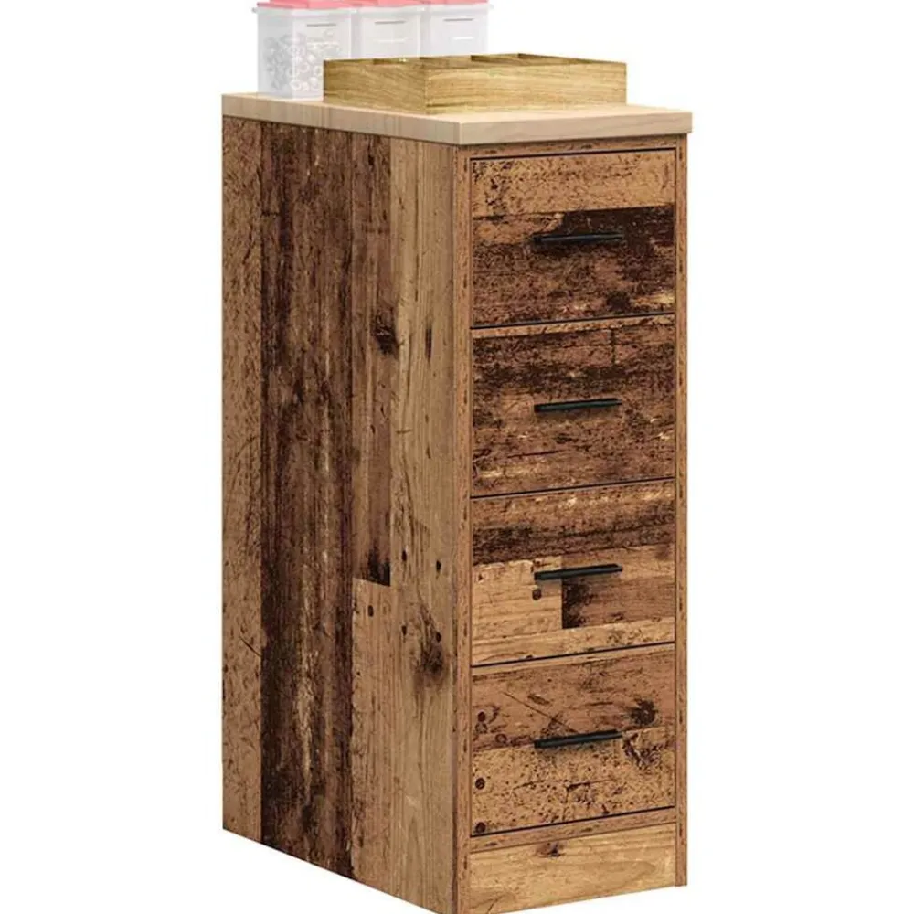 vidaXL Almacenamiento Industrial-Armario de garaje de madera vieja 30x51x85 cm