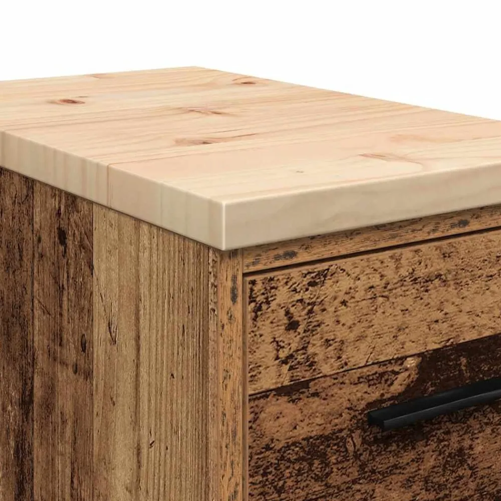 vidaXL Almacenamiento Industrial-Armario de garaje de madera vieja 30x51x85 cm