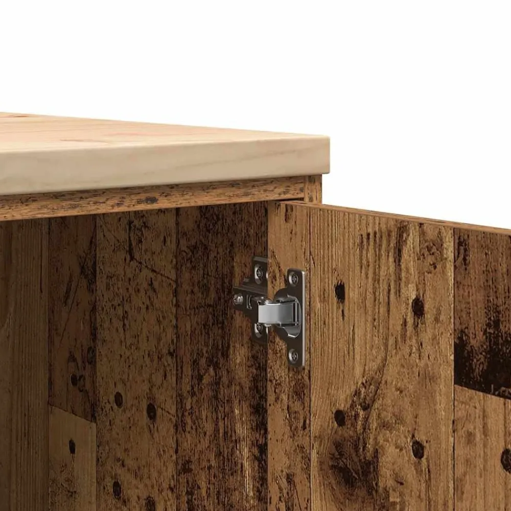 vidaXL Almacenamiento Industrial-Armario de garaje de madera vieja 30x51x85 cm