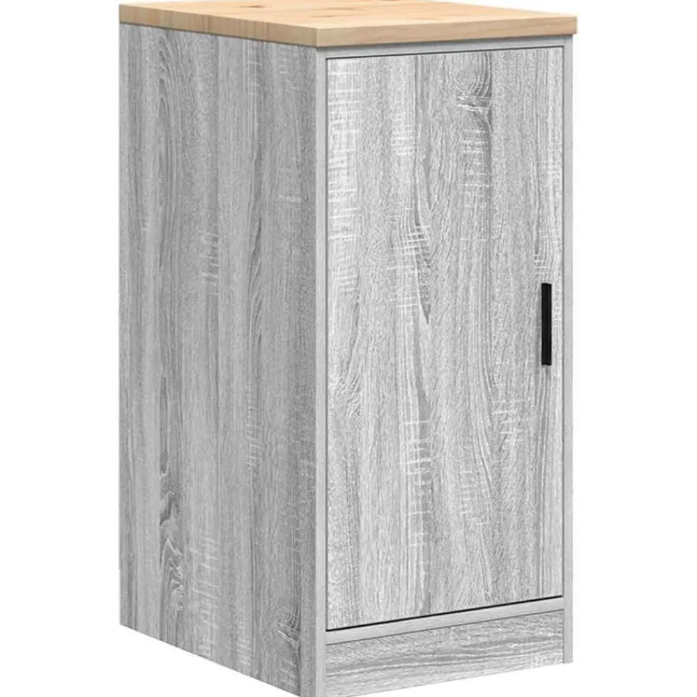vidaXL Armario de garaje de madera maciza pino 40x51x85 cm Gris sonoma Discount