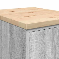 vidaXL Armario de garaje de madera maciza pino 40x51x85 cm Gris sonoma Discount