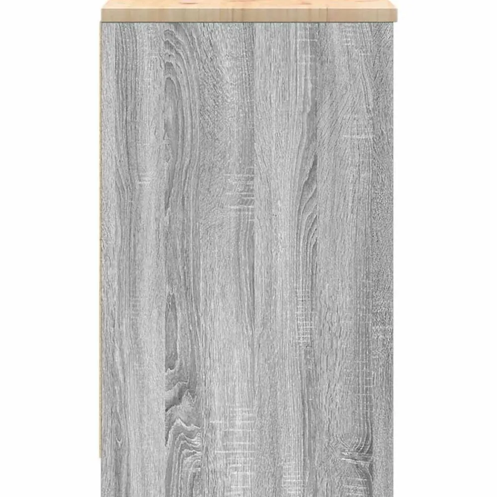 vidaXL Armario de garaje de madera maciza pino 40x51x85 cm Gris sonoma Discount