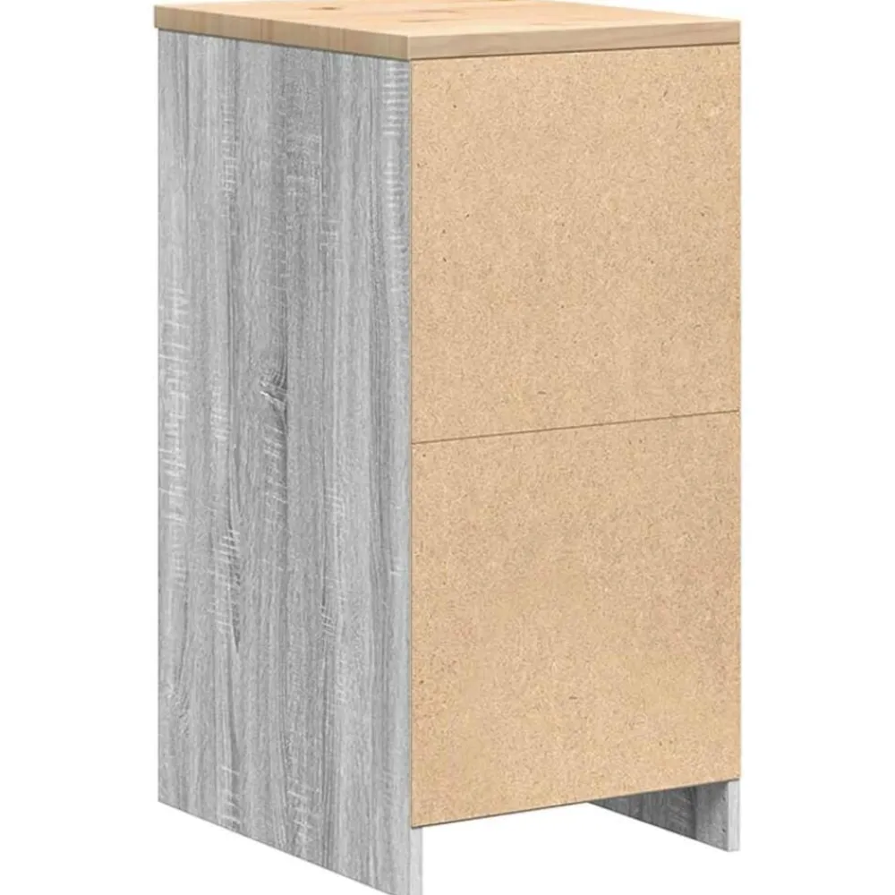 vidaXL Armario de garaje de madera maciza pino 40x51x85 cm Gris sonoma Discount