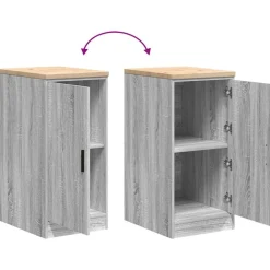 vidaXL Armario de garaje de madera maciza pino 40x51x85 cm Gris sonoma Discount