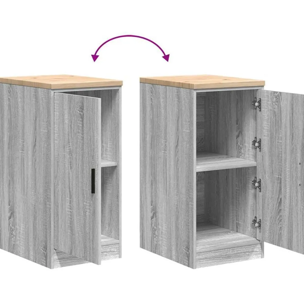 vidaXL Armario de garaje de madera maciza pino 40x51x85 cm Gris sonoma Discount