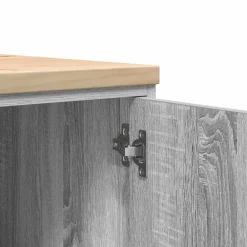 vidaXL Armario de garaje de madera maciza pino 40x51x85 cm Gris sonoma Discount