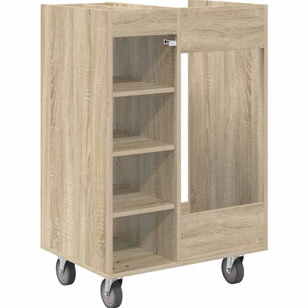 vidaXL Armario de Golf con rueda Liso 65 x 45 x 98 cm Roble Sonoma Outlet