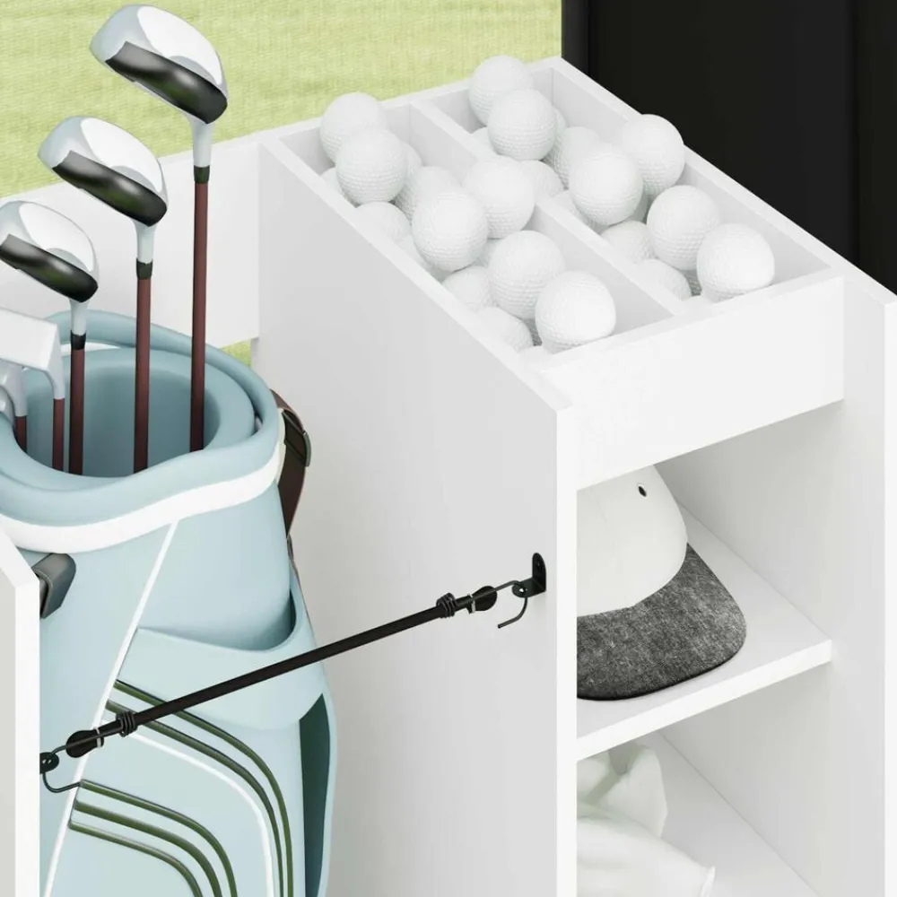 vidaXL Armario de Golf con rueda Liso 65 x 45 x 98 cm White Clearance