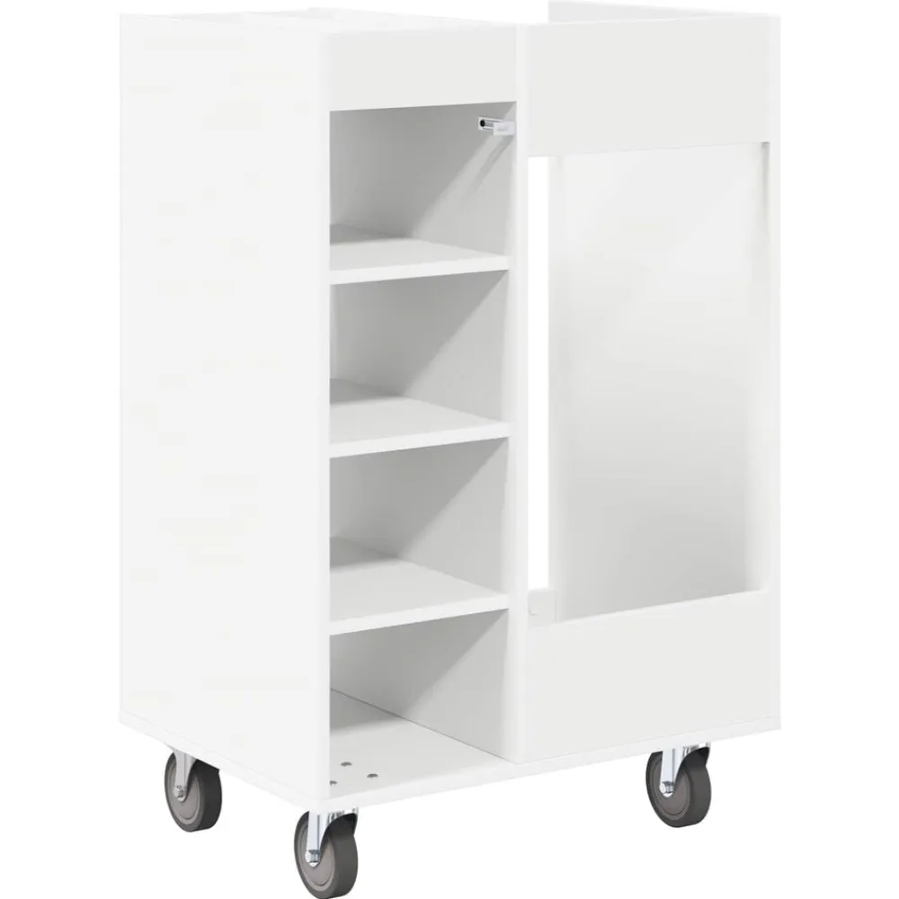 vidaXL Armario de Golf con rueda Liso 65 x 45 x 98 cm White Clearance