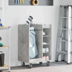 vidaXL Armario de Golf con rueda Liso Gris Concreto 65 x 45 x 98 cm Gris hormig&oacute;n Outlet