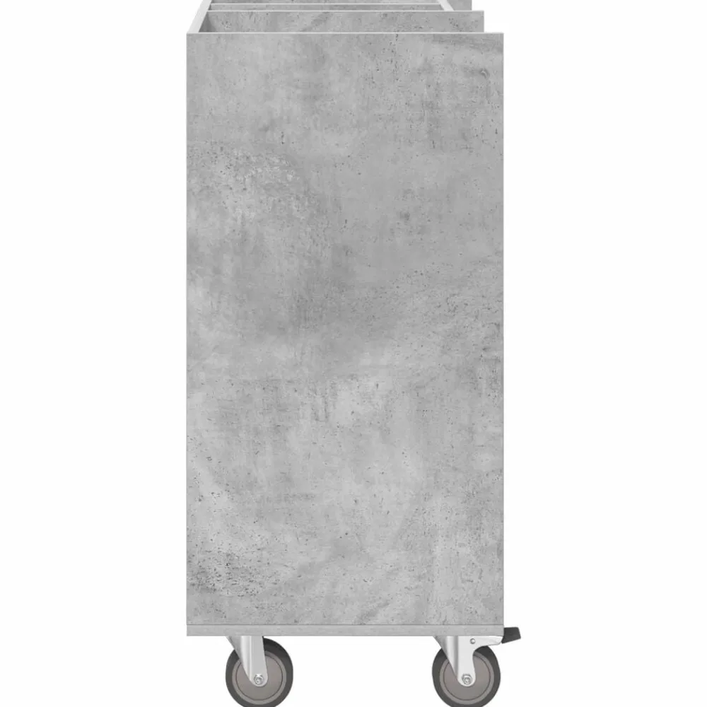vidaXL Armario de Golf con rueda Liso Gris Concreto 65 x 45 x 98 cm Gris hormigón Outlet