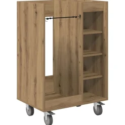vidaXL Armario de Golf con rueda Liso Roble artesanal 65 x 45 x 98 cm Roble artisan Hot