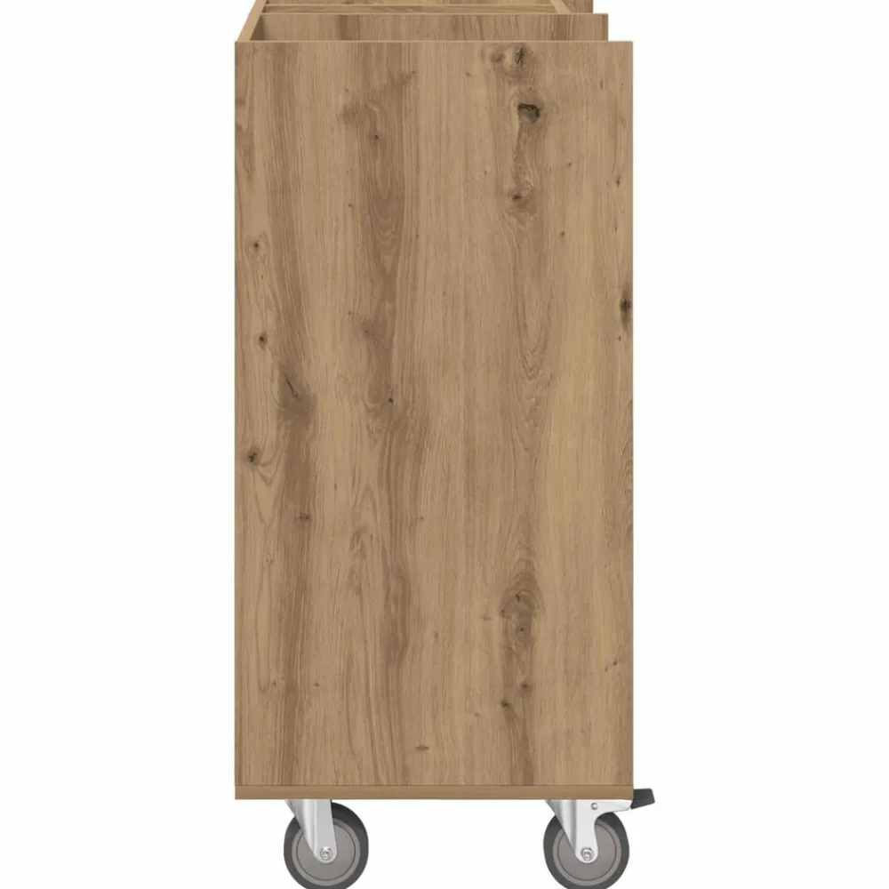 vidaXL Armario de Golf con rueda Liso Roble artesanal 65 x 45 x 98 cm Roble artisan Hot