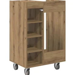 vidaXL Armario de Golf con rueda Liso Roble artesanal 65 x 45 x 98 cm Roble artisan Hot