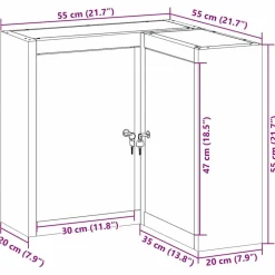vidaXL Armario de herramientas y Gris 55 x 55 x 55 cm Negro Online