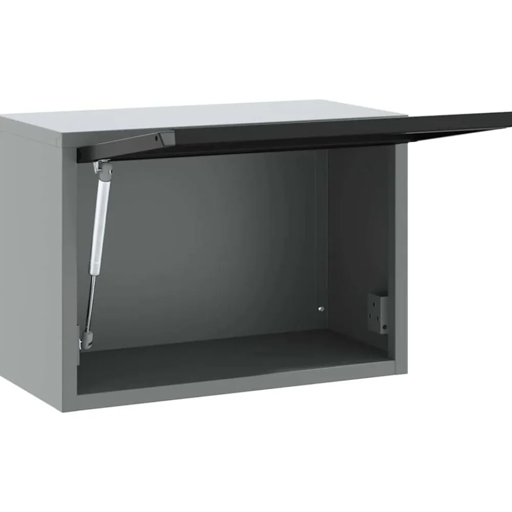 vidaXL Armario de herramientas y Gris 50 x 25 x 35 cm Negro Hot