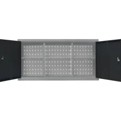 vidaXL Accesorios De Bricolaje-Armario de herramientas de pared industrial metal gris y negro