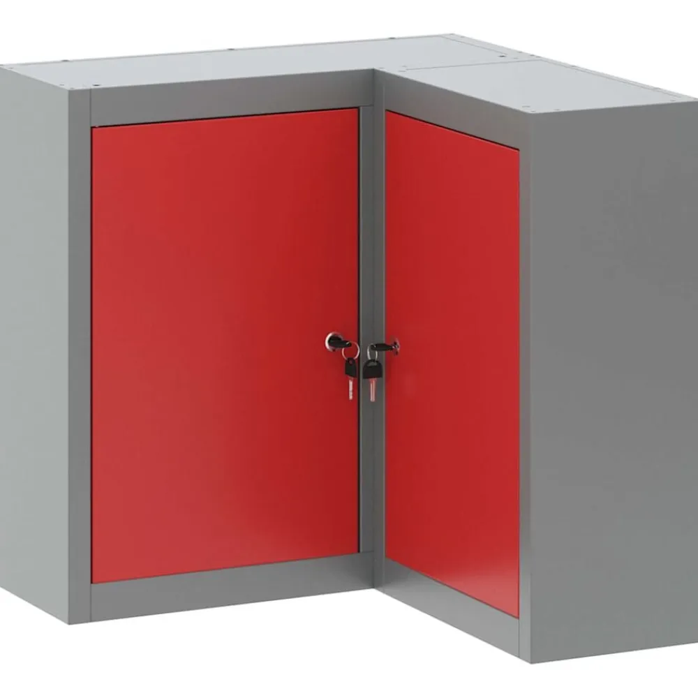 vidaXL Armario de herramientas con estante y Gris 55 x 55 x 55 cm Rojo Online
