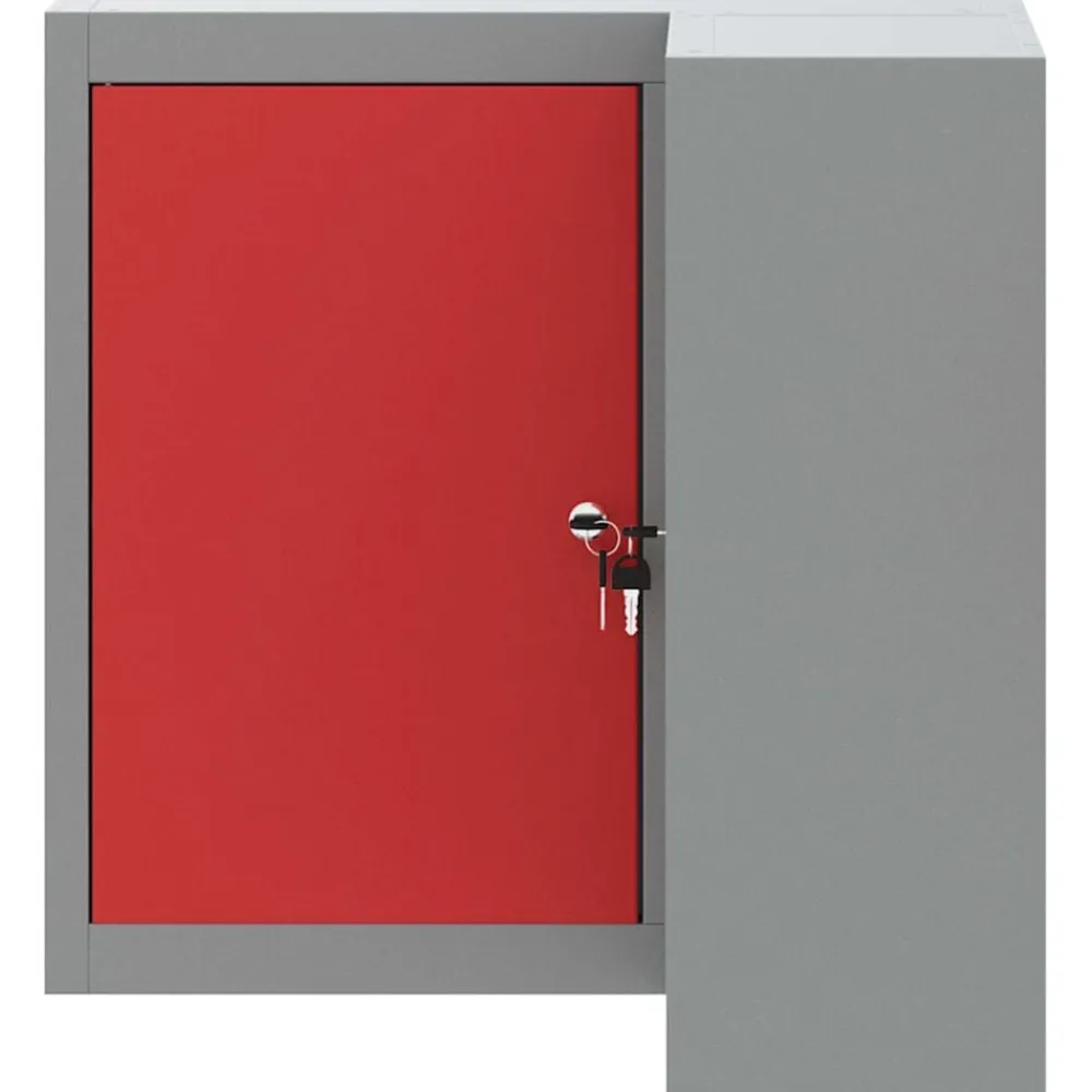 vidaXL Armario de herramientas con estante y Gris 55 x 55 x 55 cm Rojo Online