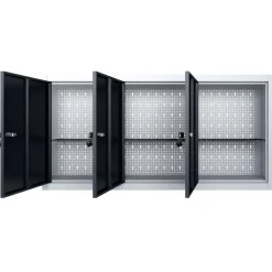 vidaXL Accesorios De Bricolaje-Armario de herramientas de pared industrial metal gris y negro