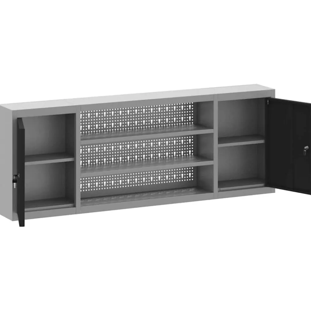 vidaXL Armario de herramientas y Gris 50 x 20 x 55 cm Negro Online