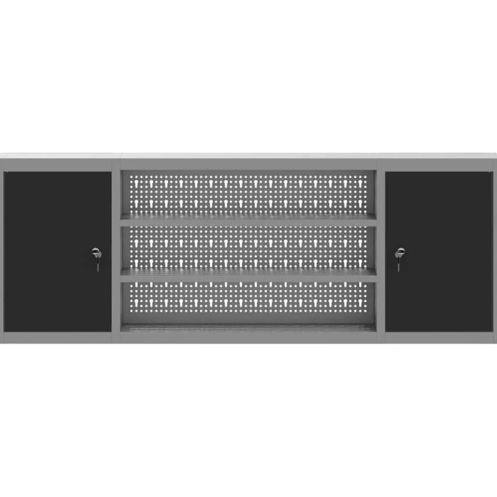 vidaXL Armario de herramientas y Gris 50 x 20 x 55 cm Negro Online