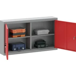 vidaXL Armario de herramientas con estante y Gris 50 x 20 x 55 cm Rojo Outlet