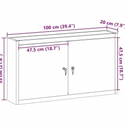 vidaXL Armario de herramientas con estante y Gris 50 x 20 x 55 cm Rojo Outlet