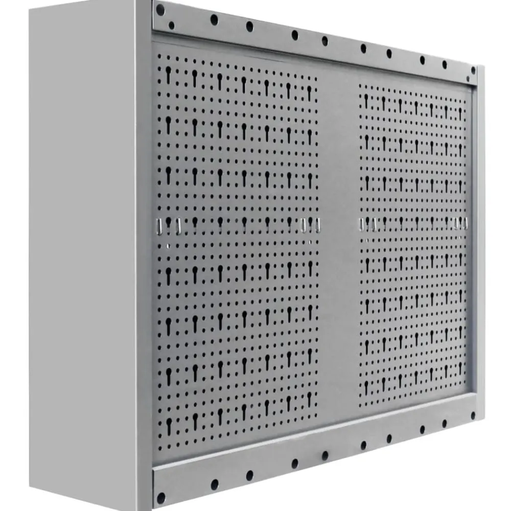 vidaXL Accesorios De Bricolaje-Armario de herramientas de pared industrial metal gris y negro