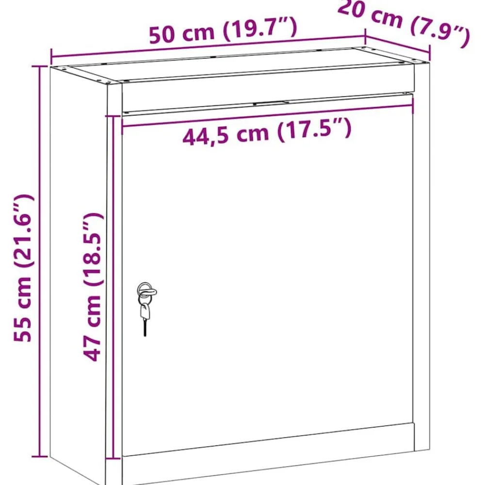 vidaXL Accesorios De Bricolaje-Armario de herramientas y Gris 50 x 20 x 55 cm