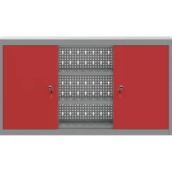 vidaXL Armario de herramientas con estante y Gris 50 x 20 x 55 cm Rojo
