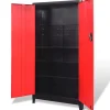 vidaXL Armario de herramientas 2 puertas acero negro/rojo 90x40x180 cm Online