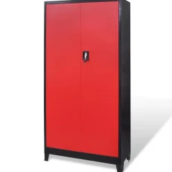 vidaXL Armario de herramientas 2 puertas acero negro/rojo 90x40x180 cm Online