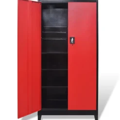vidaXL Armario de herramientas 2 puertas acero negro/rojo 90x40x180 cm Online