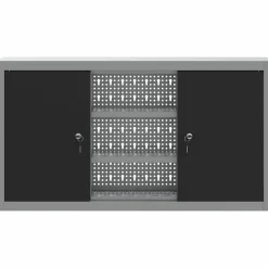 vidaXL Armario de herramientas y Gris 50 x 20 x 55 cm Negro Discount