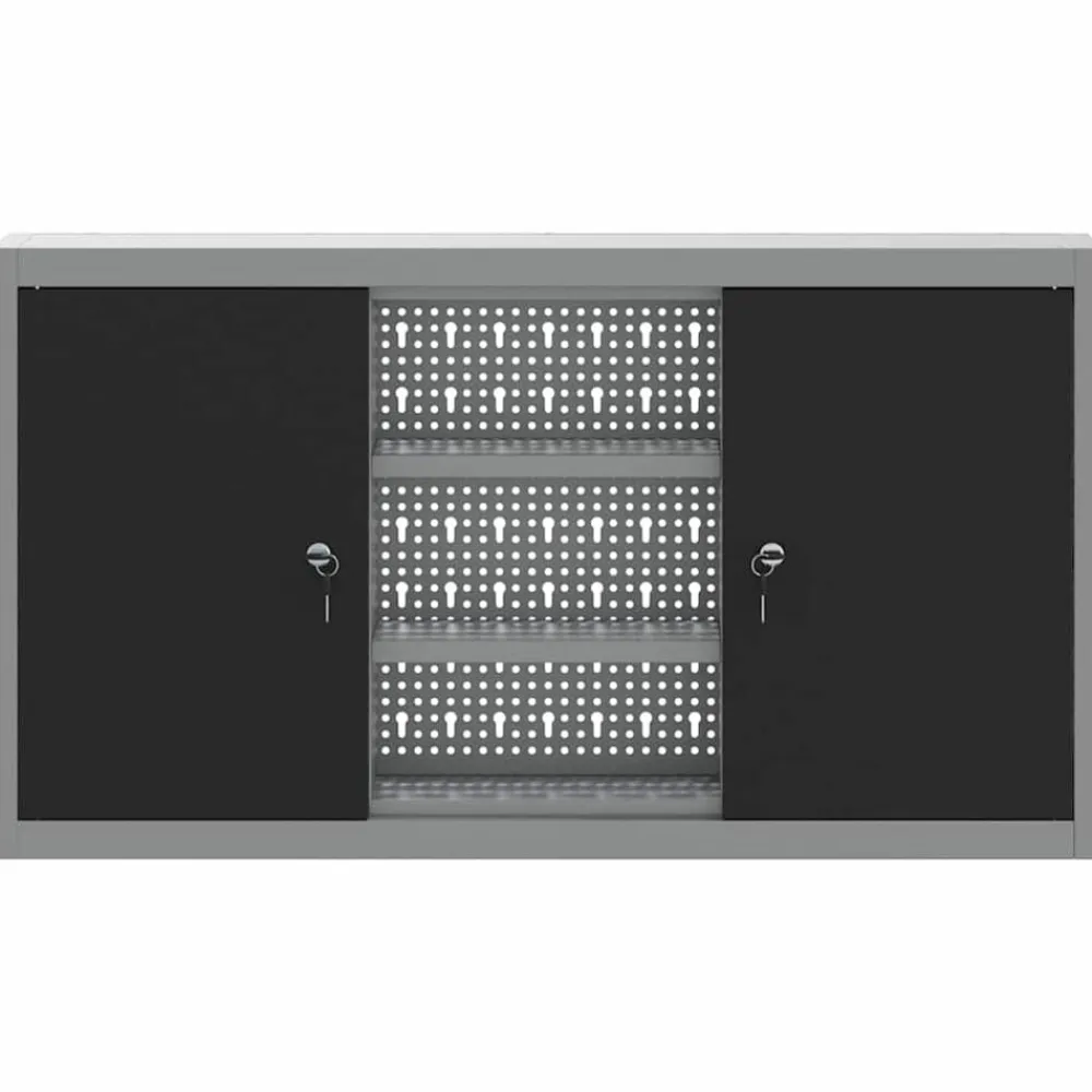 vidaXL Armario de herramientas y Gris 50 x 20 x 55 cm Negro Discount