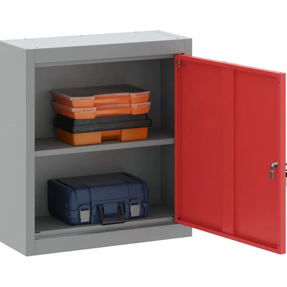 vidaXL Accesorios De Bricolaje-Armario de herramientas con estante y Gris 50 x 20 x 55 cm