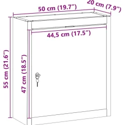 vidaXL Accesorios De Bricolaje-Armario de herramientas con estante y Gris 50 x 20 x 55 cm