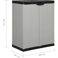 vidaXL Armarios Y Almacenamiento-Armario de jardín con 1 estante gris y negro 68x40x85 cm