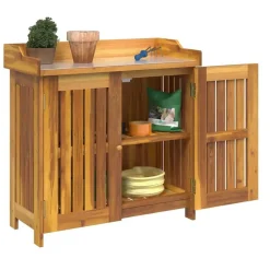vidaXL Armarios Y Almacenamiento-Armario de Jardín con estante Natural 78 x 36,5 x 78cm