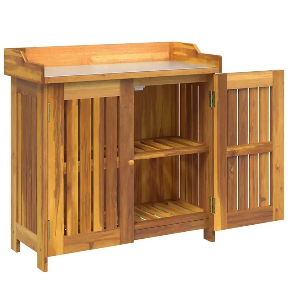 vidaXL Armarios Y Almacenamiento-Armario de Jardín con estante Natural 78 x 36,5 x 78cm