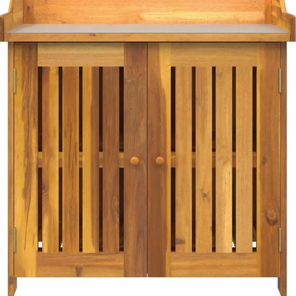 vidaXL Armarios Y Almacenamiento-Armario de Jardín con estante Natural 78 x 36,5 x 78cm
