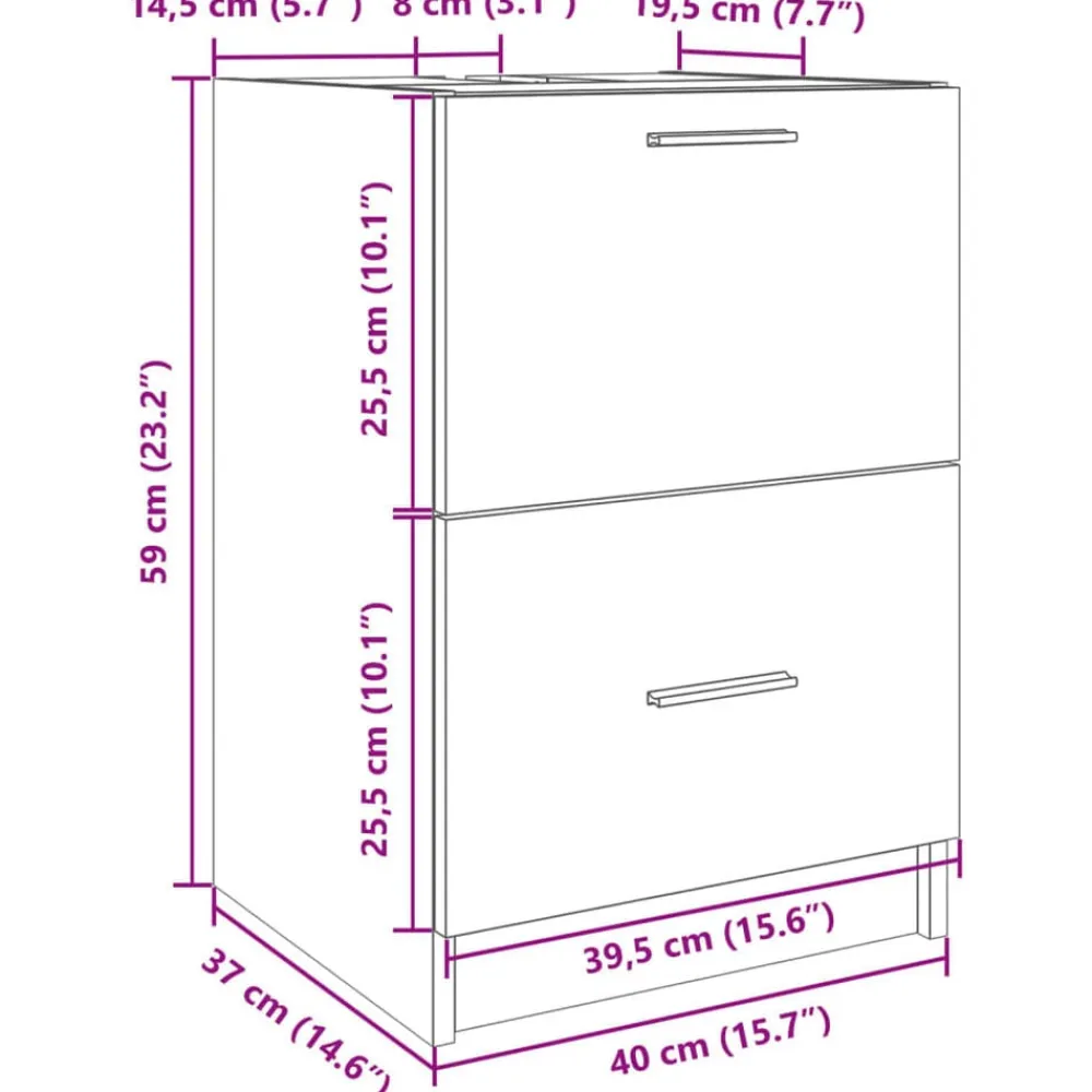 vidaXL Armario de lavabo madera de ingeniería 40x37x59 cm Roble Sonoma Online