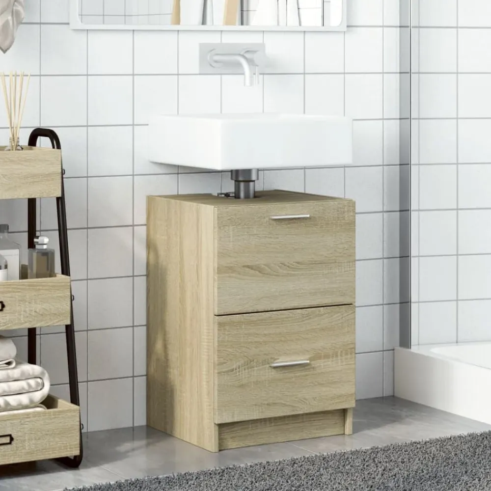 vidaXL Armario de lavabo madera de ingeniería 40x37x59 cm Roble Sonoma Online