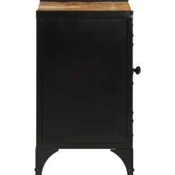 vidaXL Armario de lavabo de baño hierro y madera mango 55x35x60 cm Discount