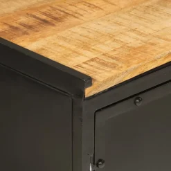 vidaXL Armario de lavabo de baño hierro y madera mango 55x35x60 cm Discount