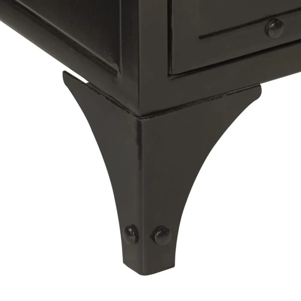 vidaXL Armario de lavabo de baño hierro y madera mango 55x35x60 cm Discount