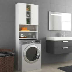 vidaXL Armario de lavadora 64x25,5x190 cm Blanco New