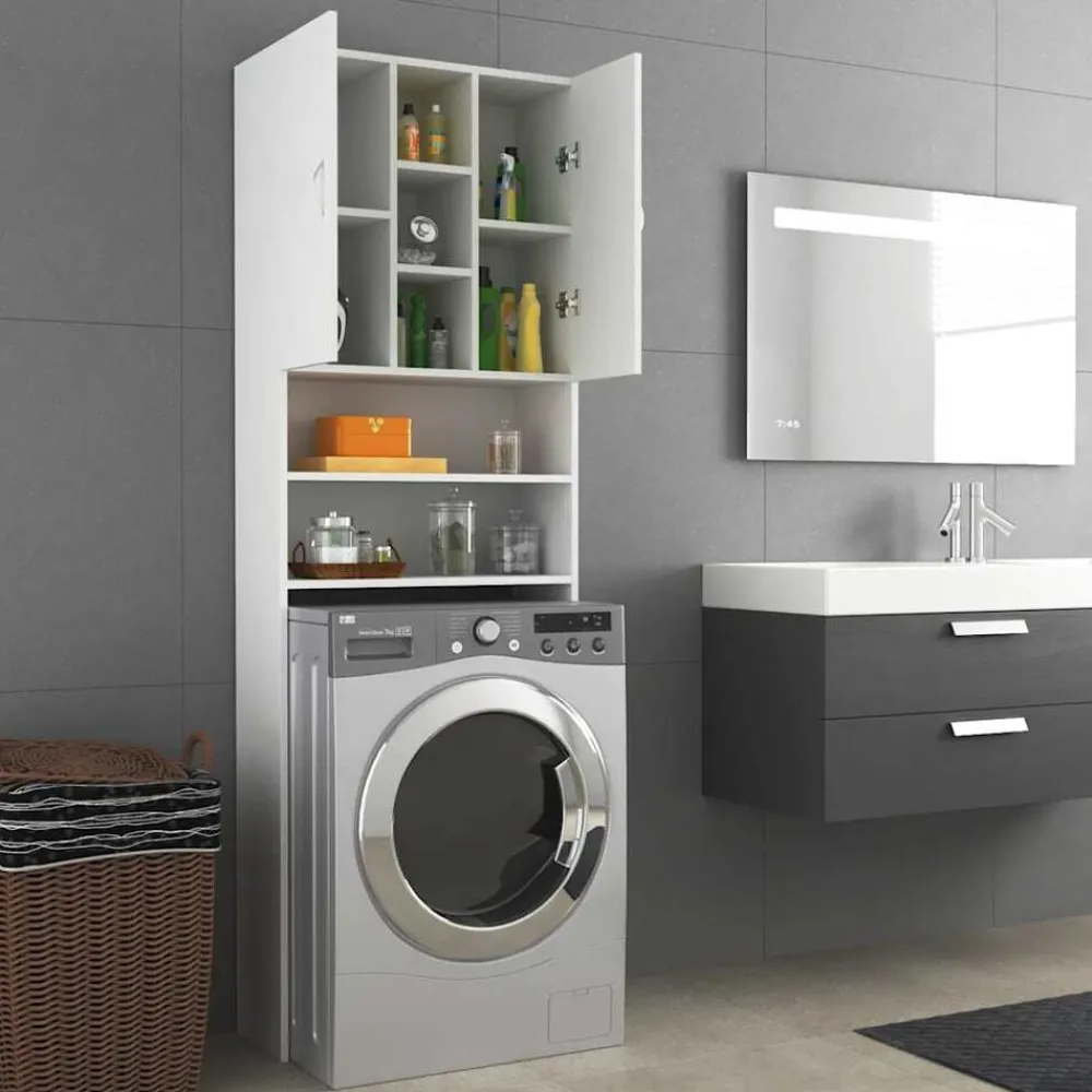 vidaXL Armario de lavadora 64x25,5x190 cm Blanco New
