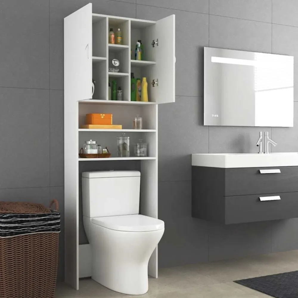 vidaXL Armario de lavadora 64x25,5x190 cm Blanco New